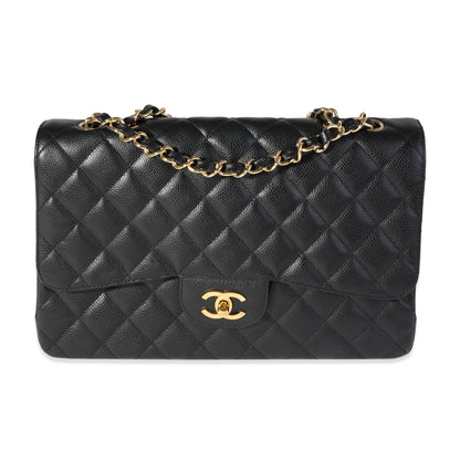 Chanel Flap Classic Quilted Caviar Black Shoulder Bag Style 9