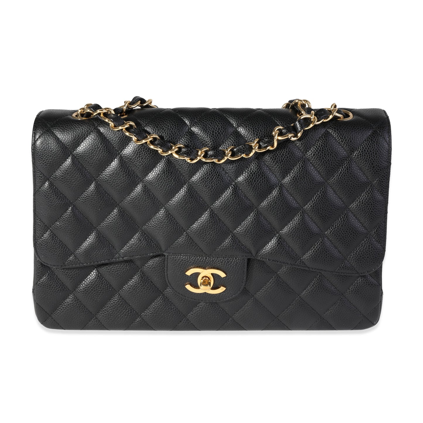 Chanel Flap Classic Quilted Caviar Black Shoulder Bag Style 10