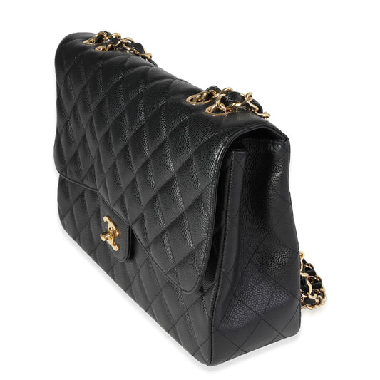 Chanel Flap Classic Quilted Caviar Black Shoulder Bag Style 11