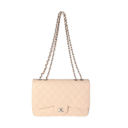 Chanel Flap Classic Quilted Caviar Beige Shoulder Bag Style 3