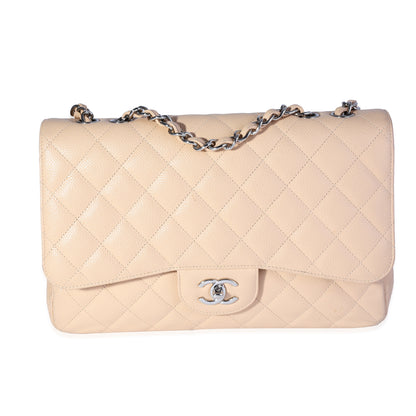 Chanel Flap Classic Quilted Caviar Beige Shoulder Bag Style 2