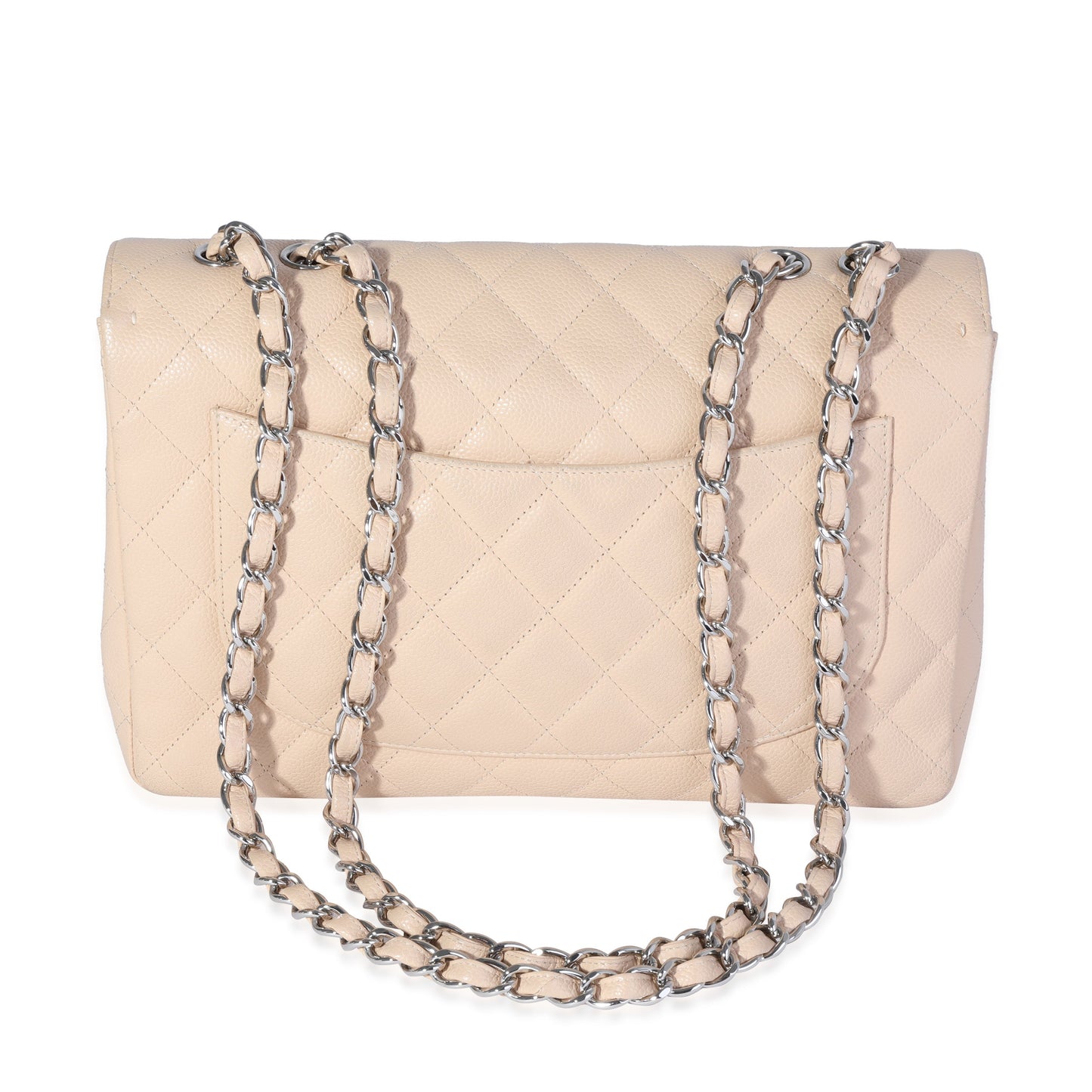 Chanel Flap Classic Quilted Caviar Beige Shoulder Bag Style 2