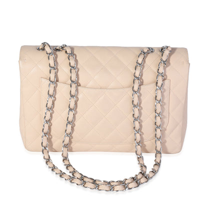 Chanel Flap Classic Quilted Caviar Beige Shoulder Bag Style 3