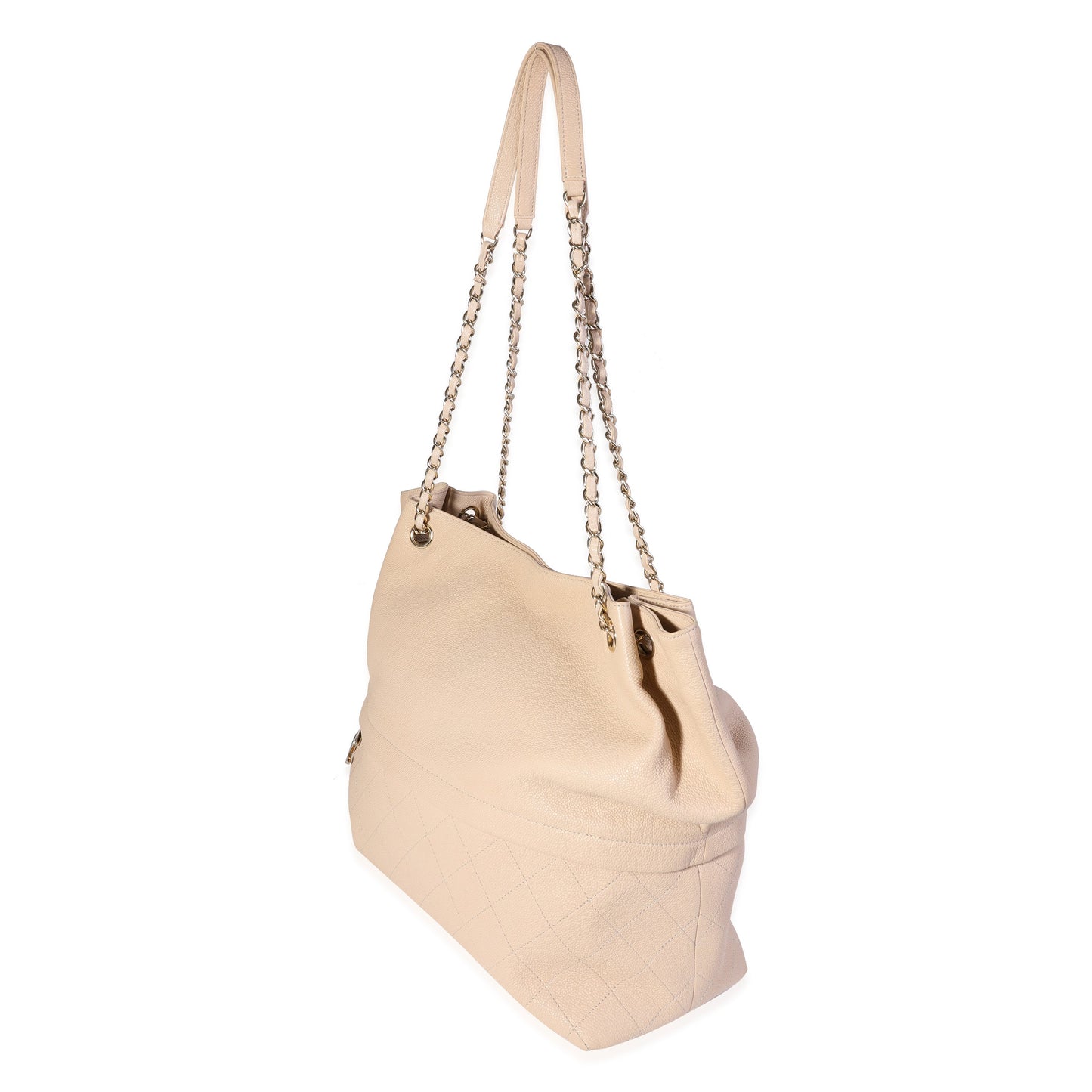 Chanel Quilted Calfskin Beige Tote