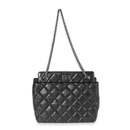 Chanel Quilted Calfskin Black Aged Calfskin Tote Style