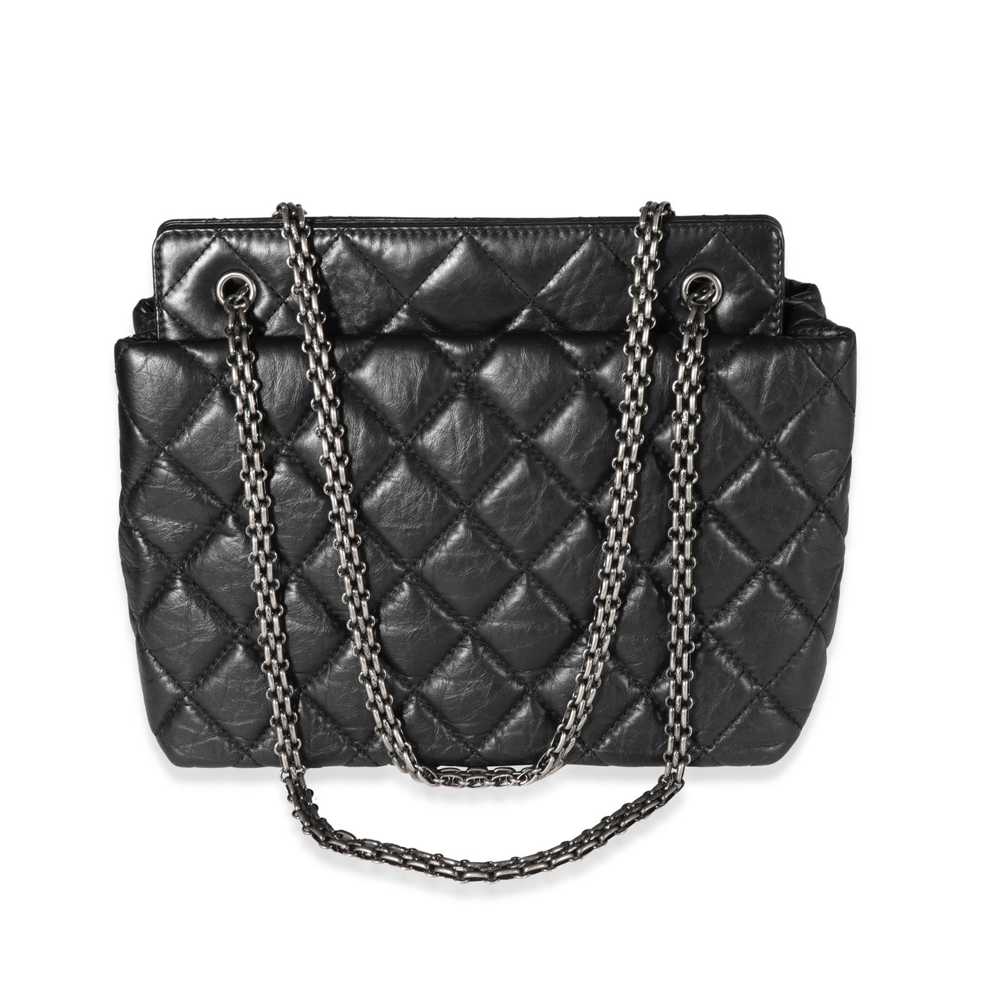 Chanel Quilted Calfskin Black Aged Calfskin Tote