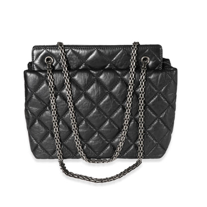Chanel Quilted Calfskin Black Aged Calfskin Tote Style