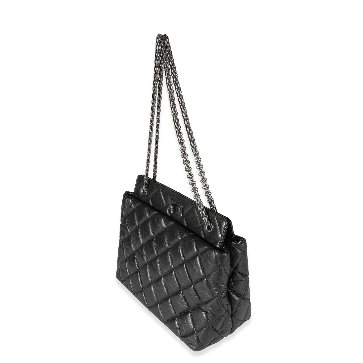Chanel Quilted Calfskin Black Aged Calfskin Tote Style