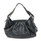 FENDI Logo Leather Shoulder Bag Tote Bag Black 8BR579
