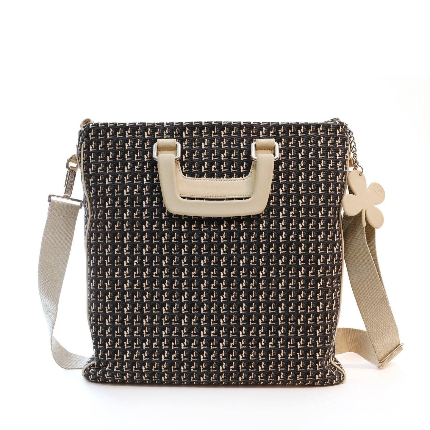 Chanel Canvas Black Beige Tote