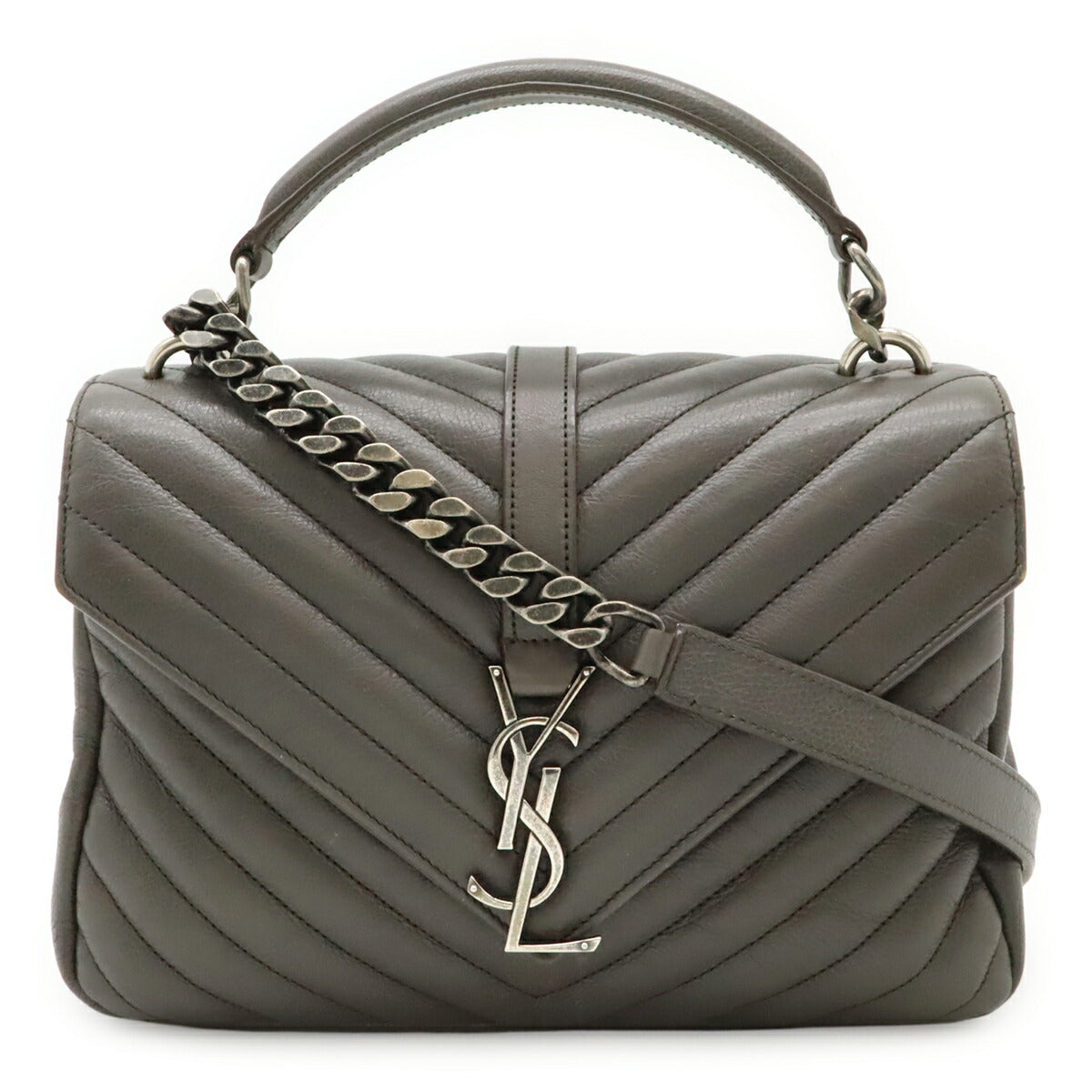 Saint Laurent College Leather Red Shoulder Bag