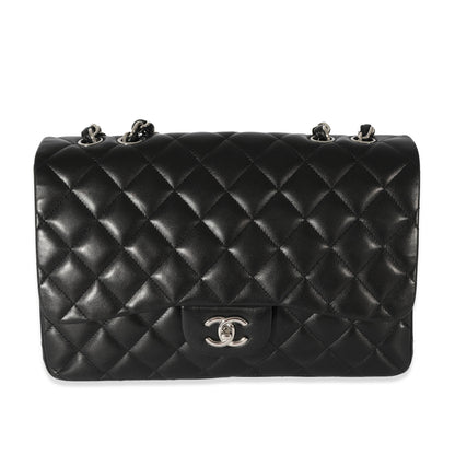 Chanel Black Lambskin Jumbo Single Flap Bag