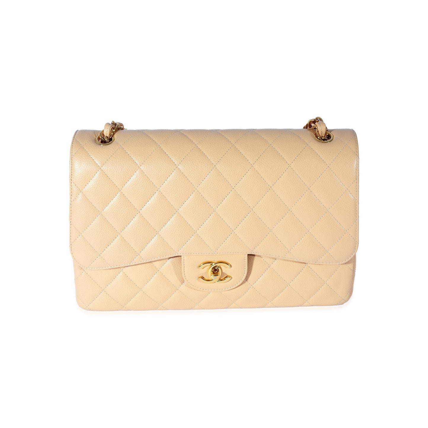 Chanel Flap Classic Quilted Caviar Beige Shoulder Bag Style