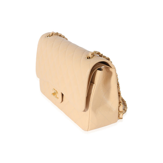 Chanel Flap Classic Quilted Caviar Beige Shoulder Bag Style