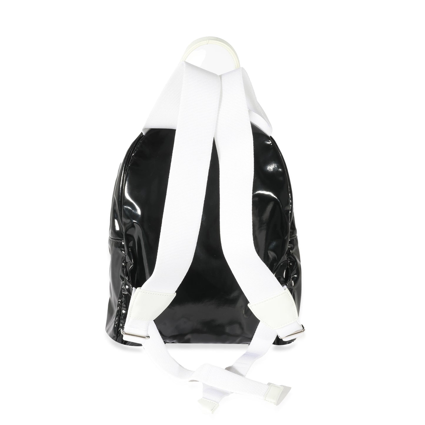 Chanel Black White Vinyl Small La Pausa Backpack