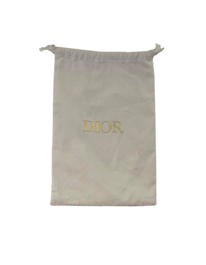 Dior White Grained Calfskin Leather Mini Saddle Bag