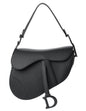 Christian Dior Black On Black Ultramatte Calfskin Leather Saddle Bag