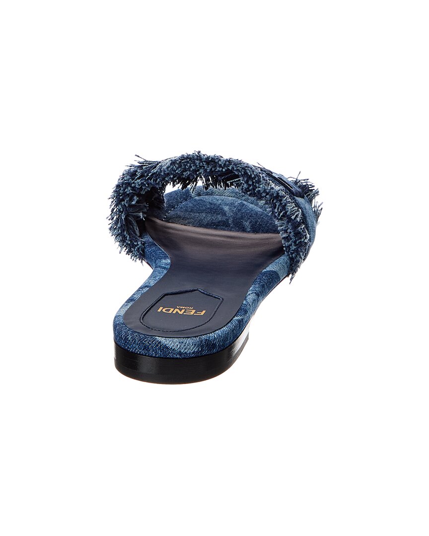 Fendi Sunshine Denim Sandal, 37, Blue