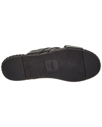 Fendi O'lock Motif Leather Sandal