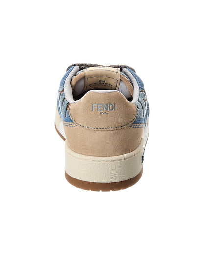 Fendi Match Ff Jacquard Velvet & Suede Sneaker