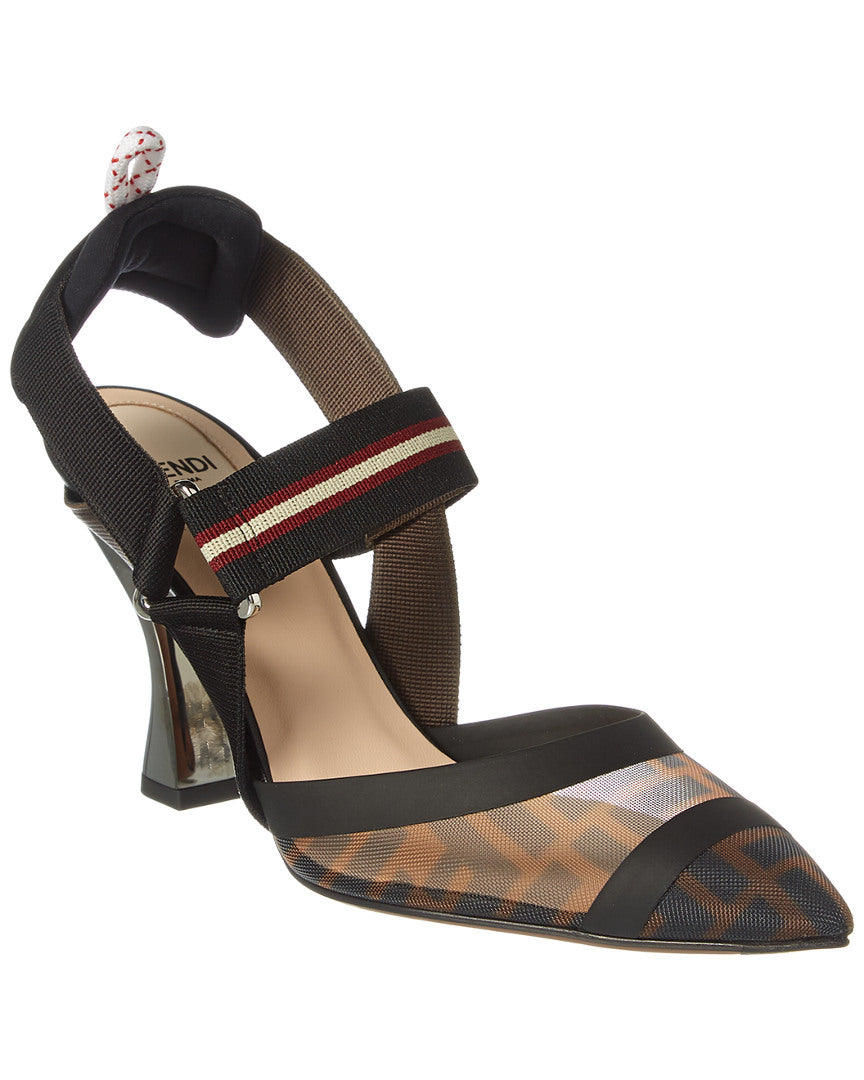 Fendi Tech Mesh Slingback Pump