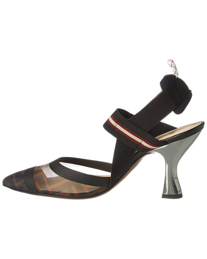 Fendi Tech Mesh Slingback Pump