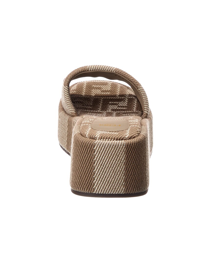Fendi Sunshine Canvas Platform Sandal, 36.5