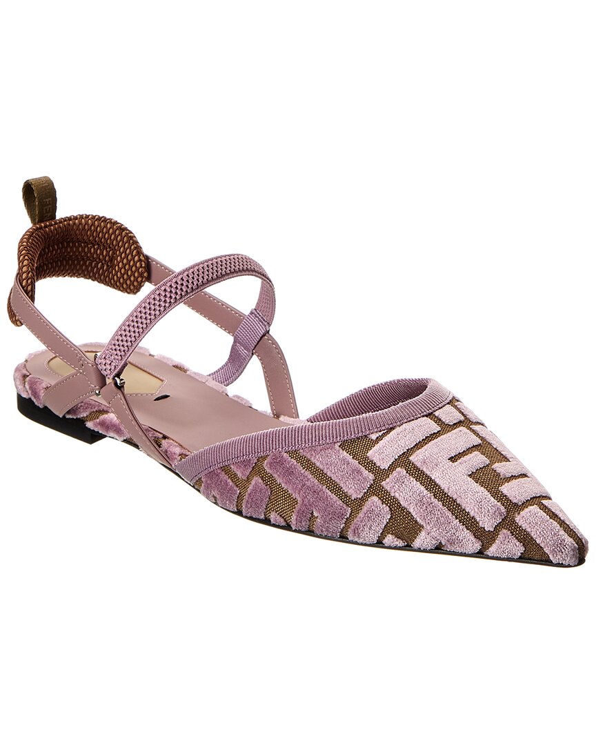 Fendi Colibri Lite Ff Jacquard Velvet Flat