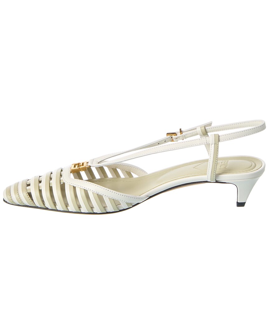 Fendi Ffold Leather Slingback Pump