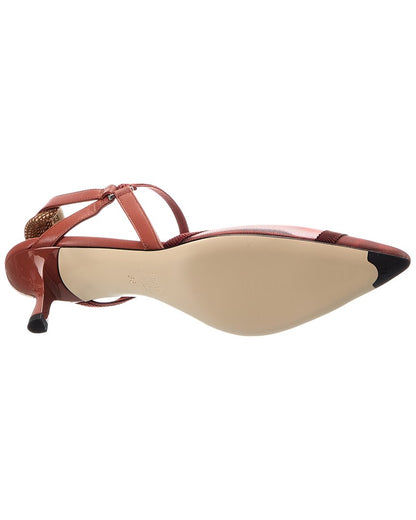 Fendi Colibri Lite Ff Mesh & Leather Slingback Pump