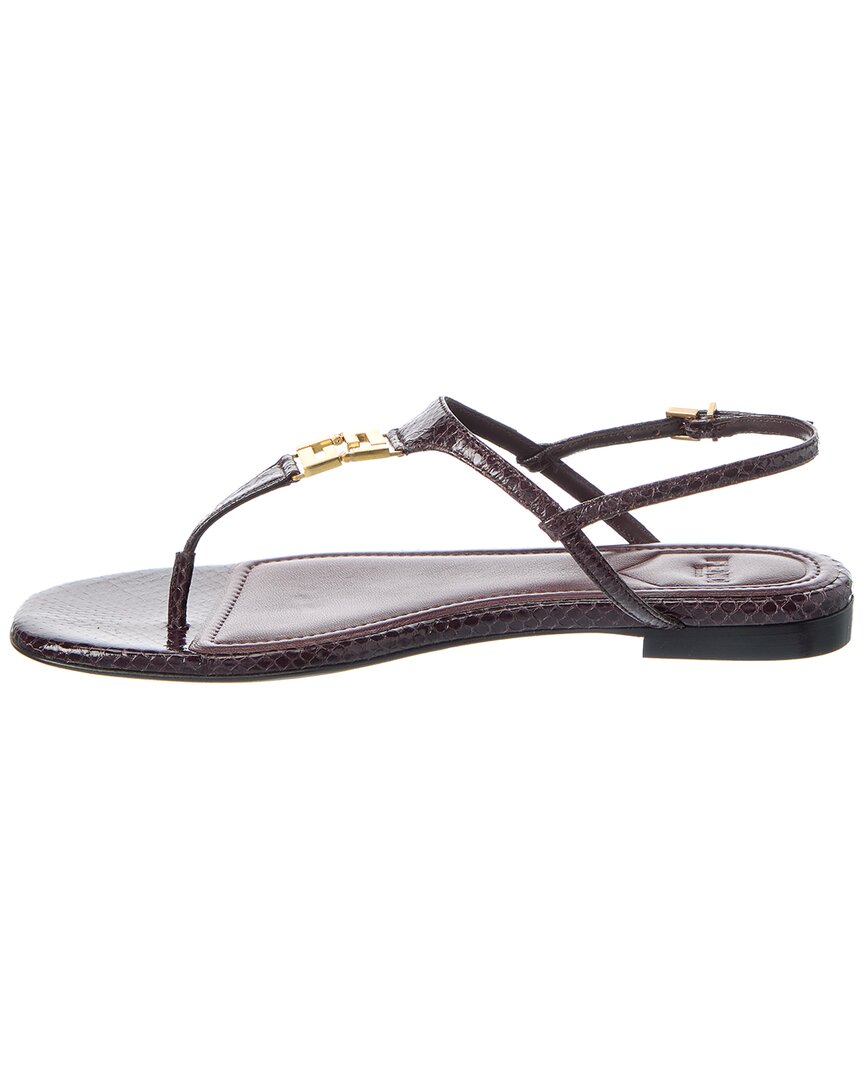 Fendi Ffold Snakeskin Sandal