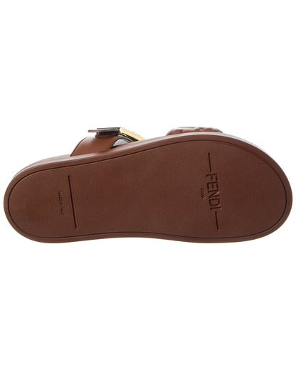 Fendi Feel Ff Leather Sandal