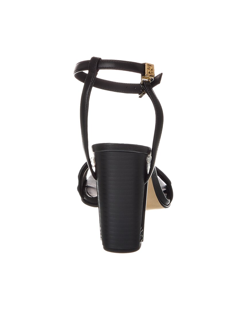 Fendi Delfina Leather Sandal, 39, Black