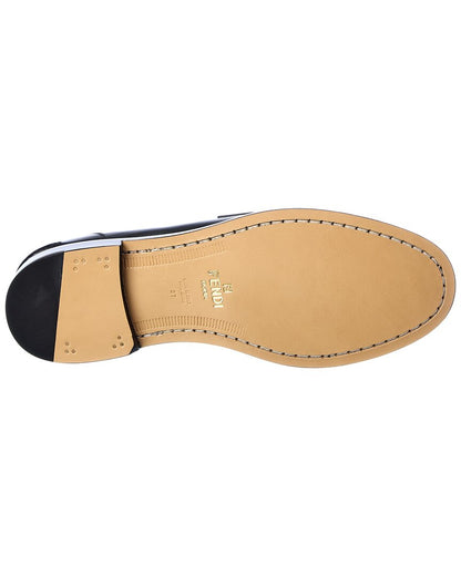 Fendi O'lock Leather Loafer, 36, Black