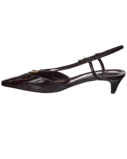 Fendi Colibri Lite Ff Jacquard Velvet Slingback Pump