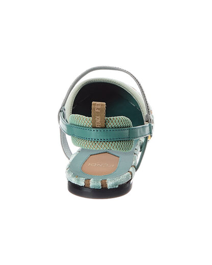 Fendi Colibri Lite Ff Jacquard Velvet Flat