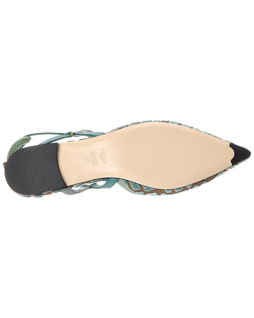 Fendi Colibri Lite Ff Jacquard Velvet Flat