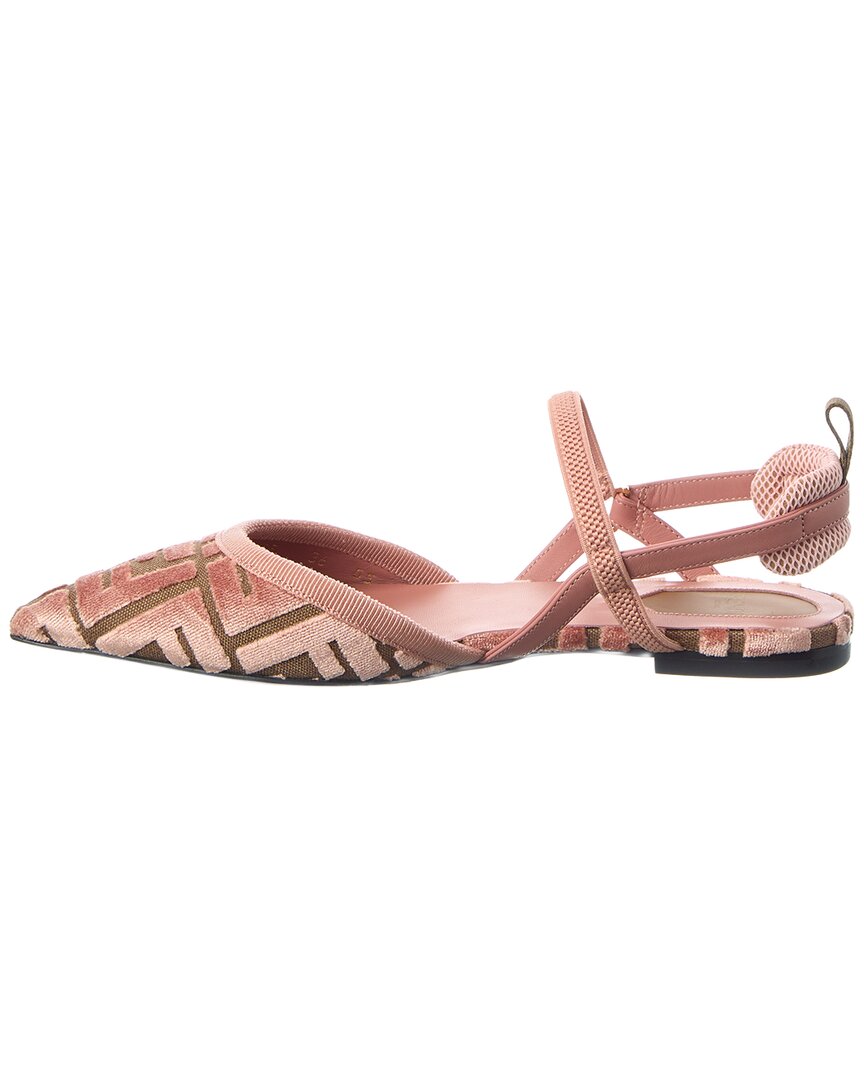 Fendi Colibri Lite Ff Jacquard Velvet Flat