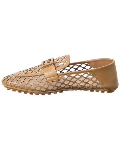 Fendi Baguette Leather & Mesh Loafer