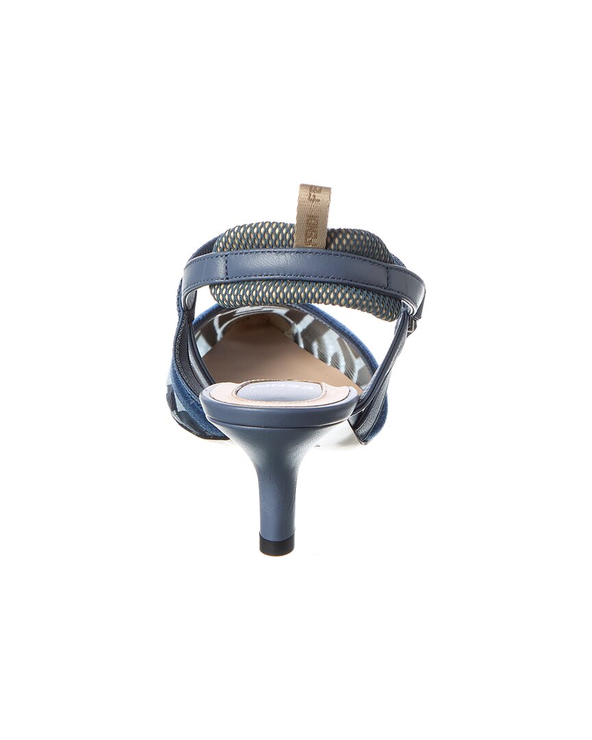 Fendi Ff Colibri Lite Medium Mesh & Leather Slingback Mule