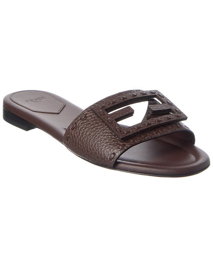 Fendi Ff Baguette Leather Sandal