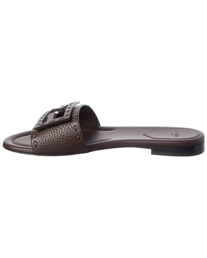 Fendi Ff Baguette Leather Sandal