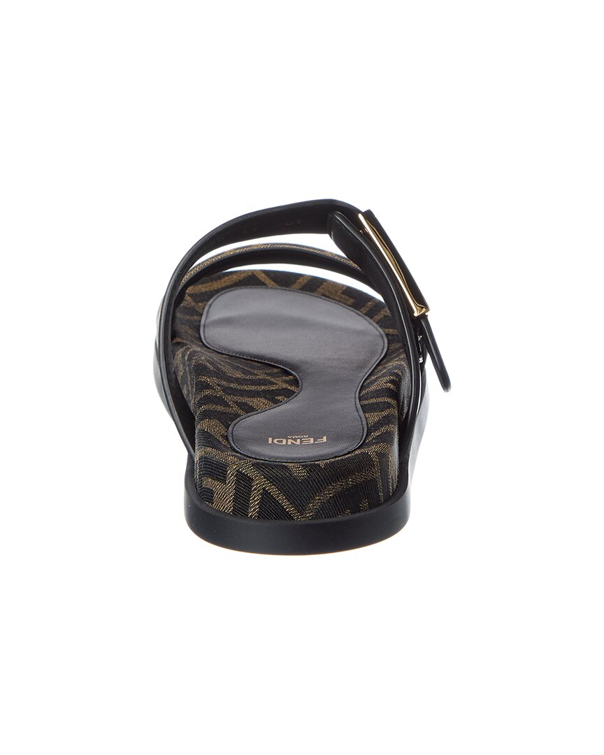 Fendi Feel Ff Jacquard & Leather Sandal