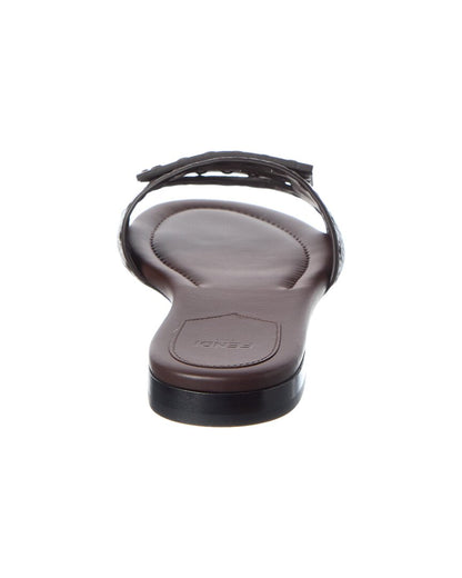 Fendi Ff Baguette Leather Sandal