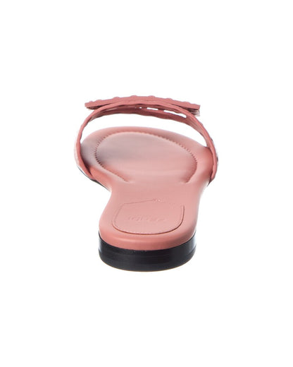 Fendi Ff Baguette Leather Sandal