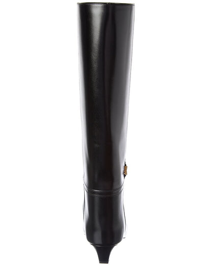 Fendi Ffold Leather Knee-High Boot