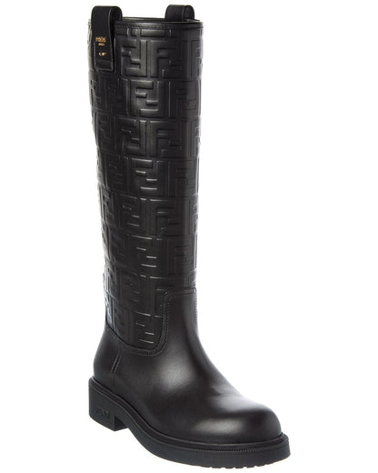 Fendi Filo Ff Leather Knee-High Boot