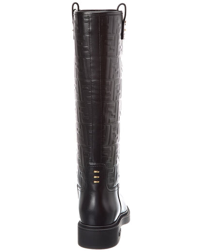 Fendi Filo Ff Leather Knee-High Boot