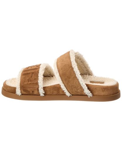 Fendi Feel Suede & Shearling Sandal