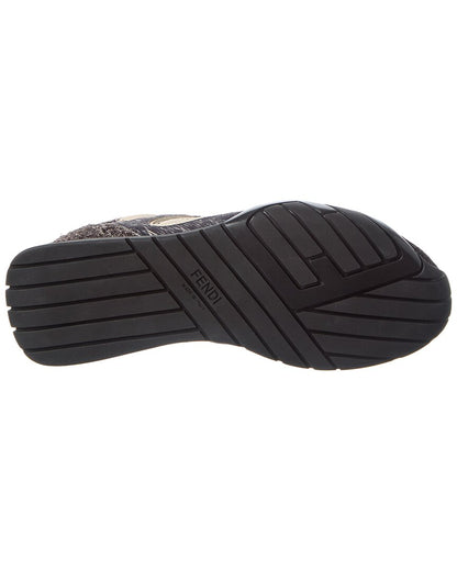Fendi Wave Pulse Tech Fabric & Suede Sneaker